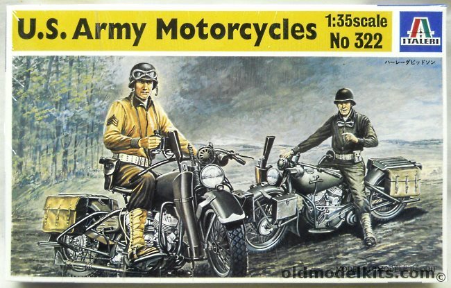 Italeri 1/35 US Army Motorcycles, 322 plastic model kit